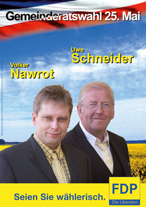 Plakat FDP für die Gemeindaratswahl 2008