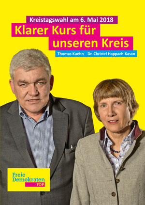 FDP Kreistagswahl 2018 mit Thomas Kuehn und Christel Happach-Kasan