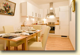 Kitchen and dining area in our Smith Suite